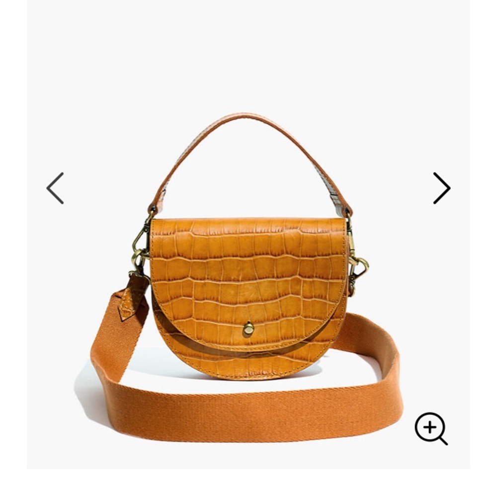 Madewell croc embossed small Richmond saddle bag